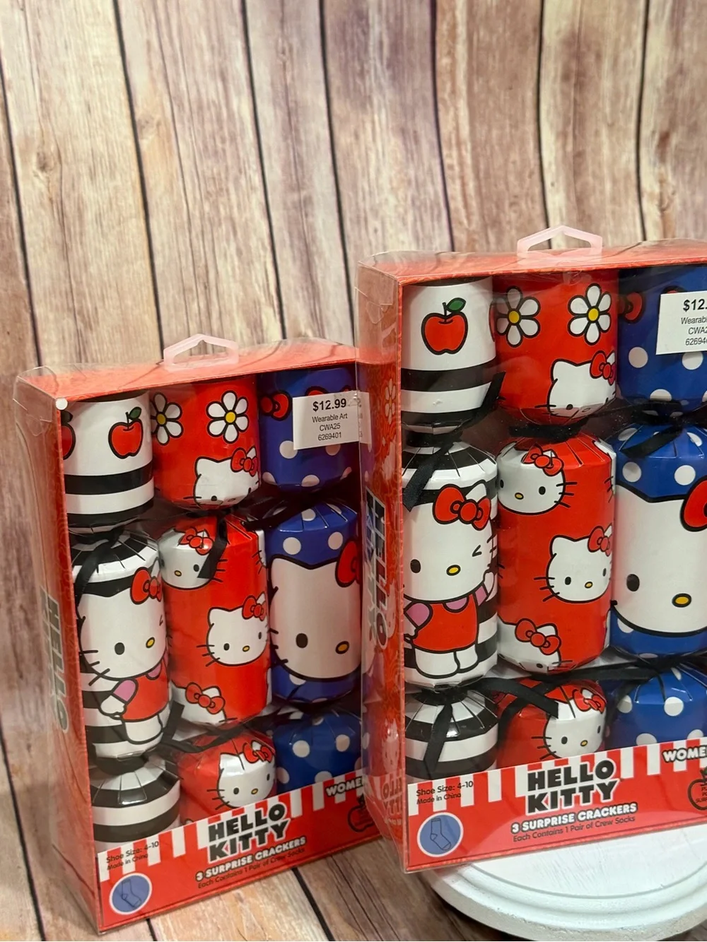 ✨NWT✨ Hello Kitty - 3 Boxes Surprise Crackers w/ Women's Socks